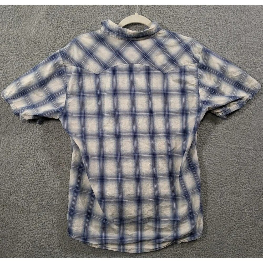 Royal Robbins Button Shirt Mens Large L Contemporary Fit Plaid Blue White - Picture 2 of 10